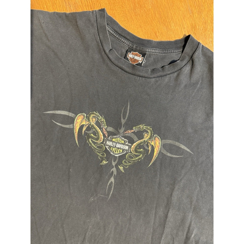 Vintage Harley Davidson Dragon Tribal Tee 2XL USA Thunder Creek‎ Chattanooga Y2K